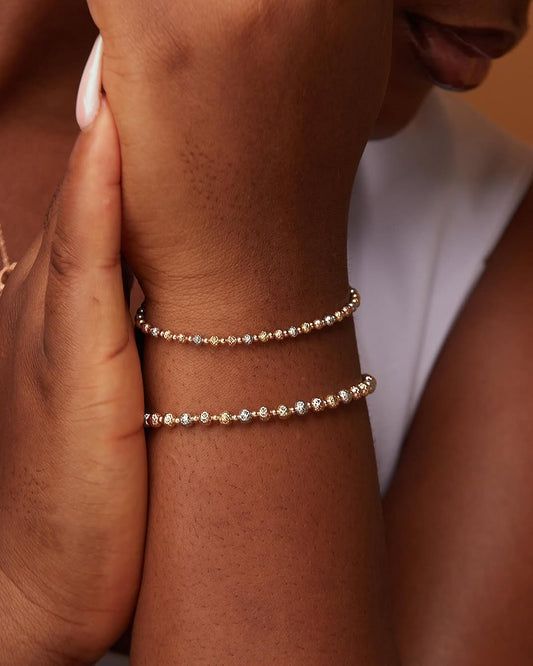 Tri Tone Bracelet in 18K Gold