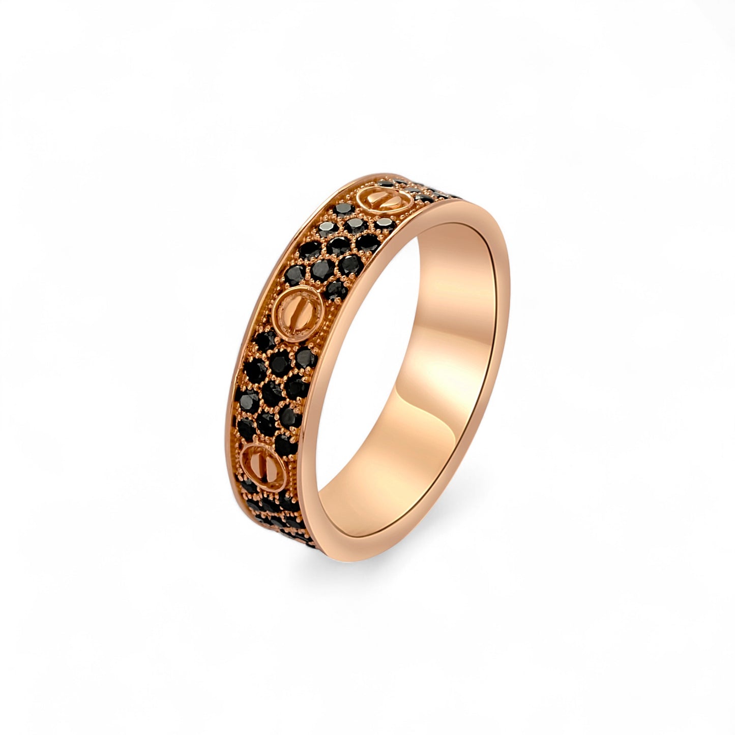 Love Inspired 6mm Black Diamond Band in 18K Gold